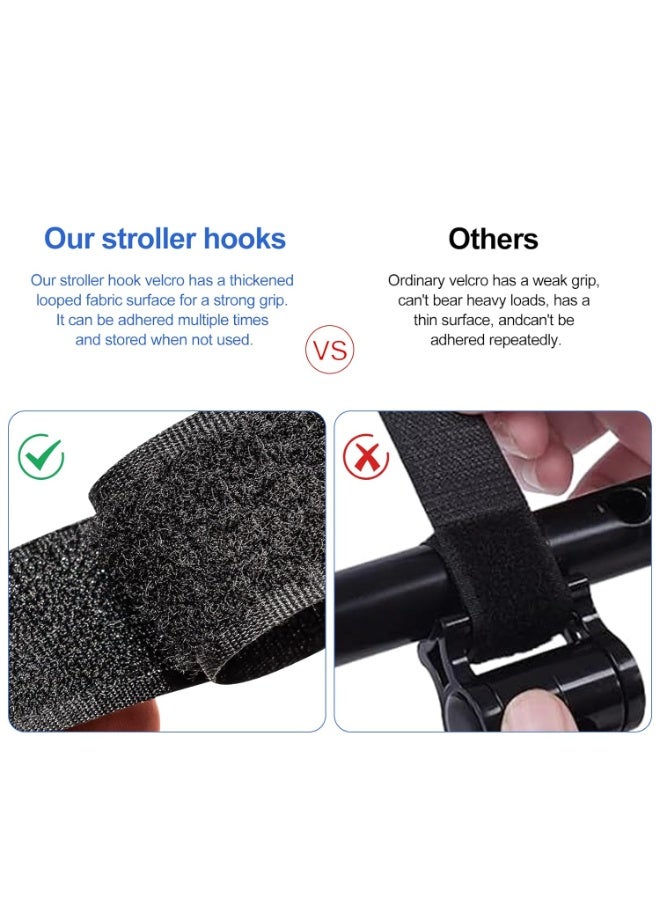 PTTIMFFM 4-Pack Universal Rotating Hook Set, Adjustable Heavy-Duty Hooks with Velcro Straps for Golf Carts & Strollers, Ideal for Hanging Bags, Towels, Hats & Essentials - Image 5